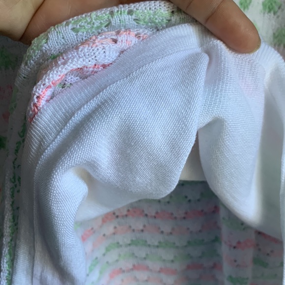 Alfred Dunner | Pink Green Grannycore Crochet Sweater Top size XL - Picture 6 of 6